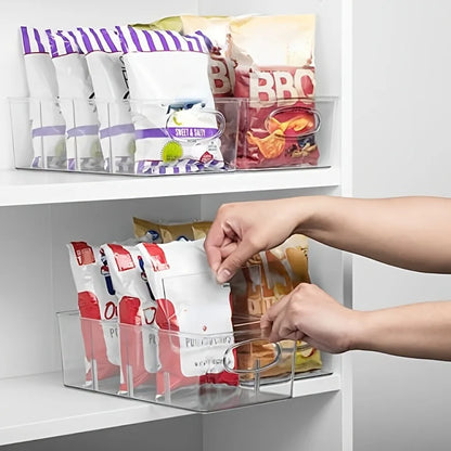 Organizador para refrigerador, contenedor de plástico transparente para almacenamiento de alimentos, caja de almacenamiento para frigorífico con divisor, despensa, organizador de cocina