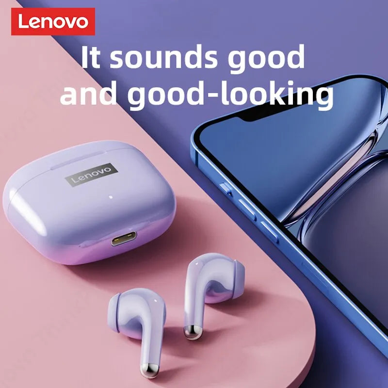 Auriculares Lenovo LP40 Pro Bluetooth 5,0 inalámbrico de deporte auriculares impermeables con micrófono Control táctil auriculares TWS