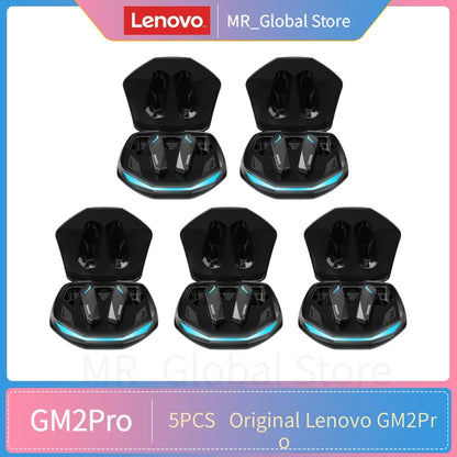 5 pçs lenovo gm2 pro bluetooth 5.3 fones de ouvido esportes fone de ouvido sem fio jogos baixa latência modo duplo